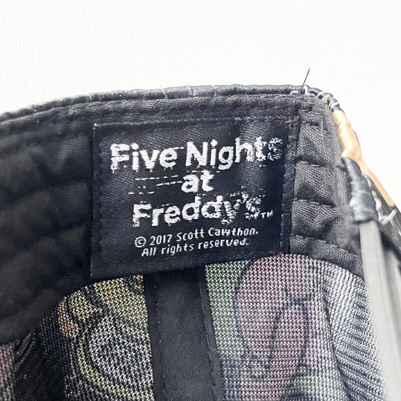 Five Nights at Freddy's Baseball Cap Satin Multi Print Adjustable Black Brim - Picture 9 of 10
